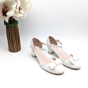 RUBY & BLOOM White Bow t-strap heels girls 13.5